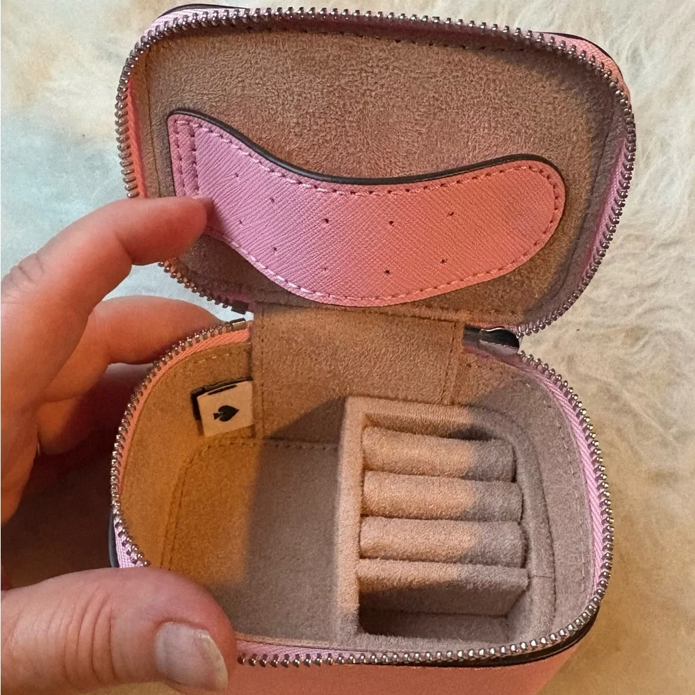 Kate Spade Pink Heart and Bird Jewelry Travel Case - Picture 3 of 3